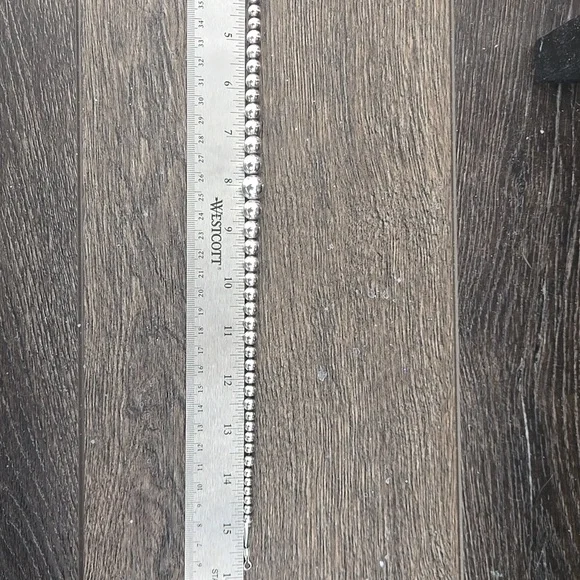 Vintage Sterling Silver Graduated Bead Necklace - Picture 4 of 8